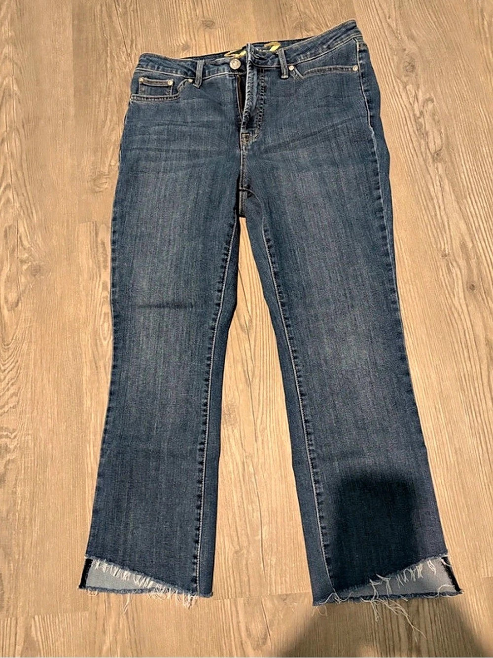 Seven7 High-Rise Step Hem Cropped Jeans